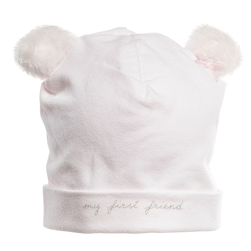 Chapeau ourson blush pink