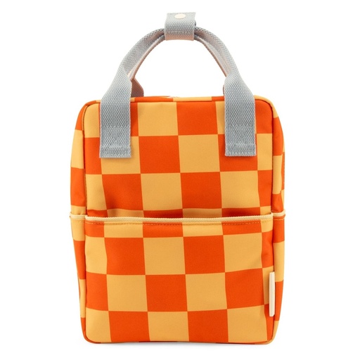 Rugzak (small) checkerboard farmhouse pear jam + ladybird red