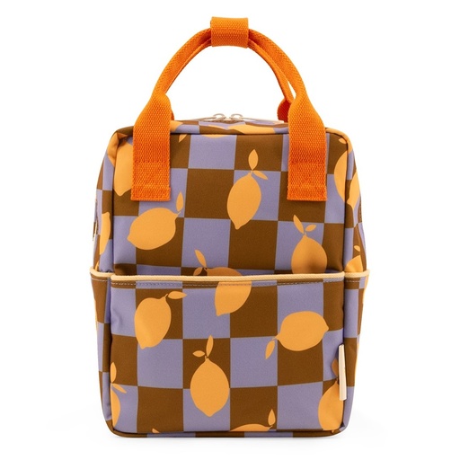 Backpack (small) checkerboard farmhouse lemons