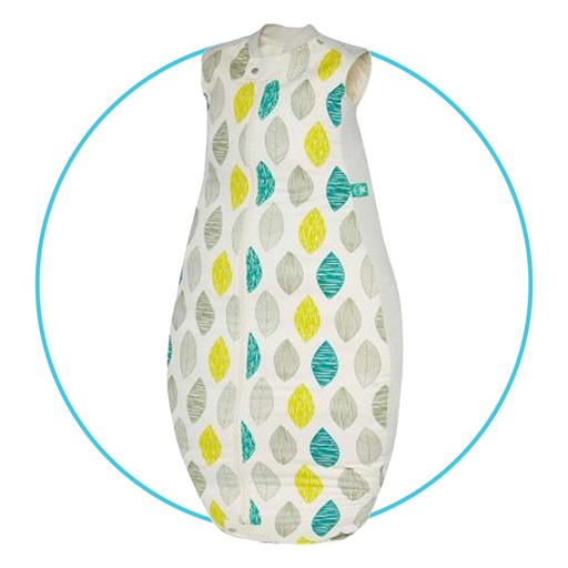 *Slaapzak Z 1tog organ. 2-12m Ergopouch aqua leaf 