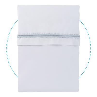 Drap de berceau (passepoil tricoté de couleur) bleu uniquement pour bébé