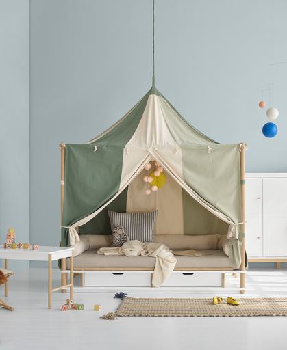 Bed canopy Circus Camp green - undyed 