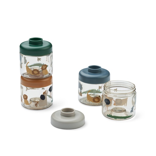 Baby food storage jars Dominique - 4 pieces all together - sandy 