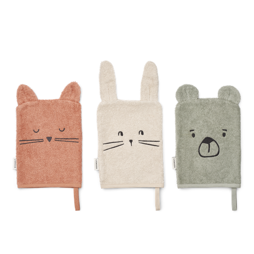 Washandje Sylvester - 3 stuks dove blue mix 
