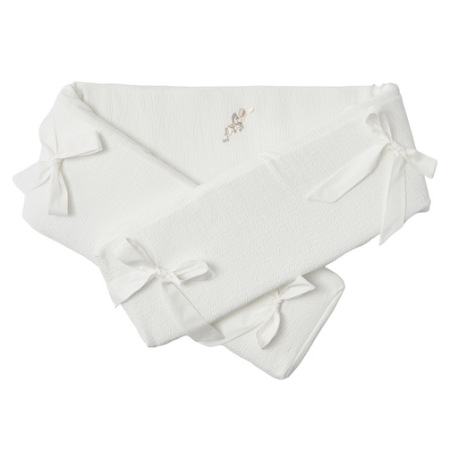 Bed protector 210 cm - Waffled H: 23 cm carousel - ivory