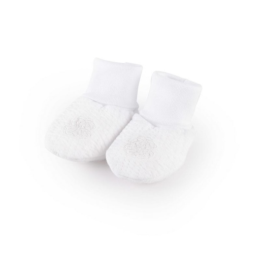 Chaussons pour bébé en jersey blanc TU