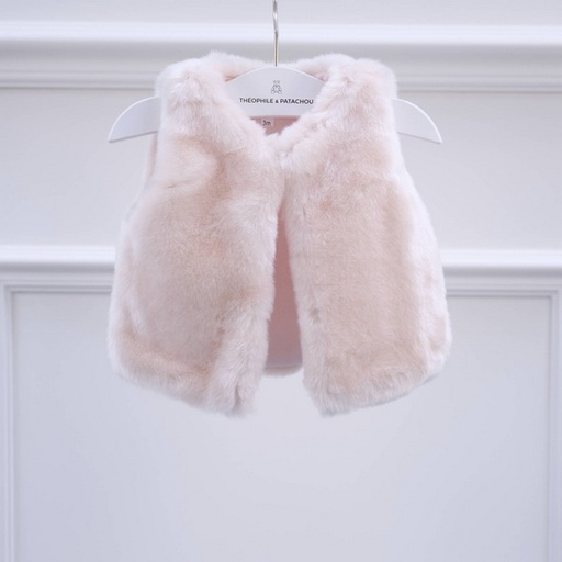 Gilet de fourrure sans manches roze 