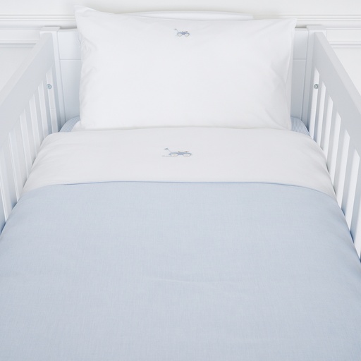 Donsovertrek bed en sloop (100x135cm) lichtblauw 100X135