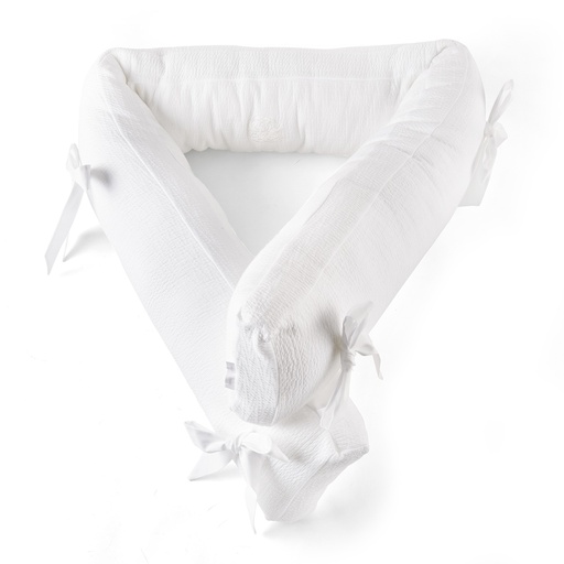 Bedbeschermer 210 cm – Gewafeld H: 23 cm cotton white 