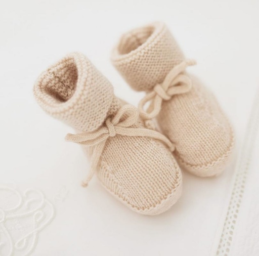 Chaussons bébé en cachemire zand 