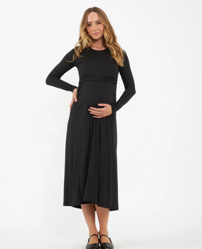 Borstvoedingsjurk A-Line black