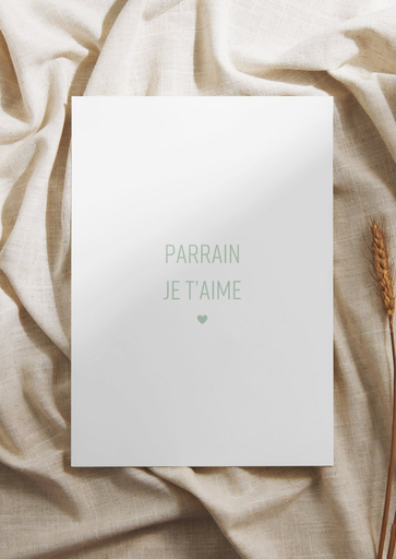 Greeting card parrain green 