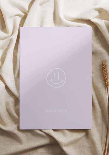 Greeting card bringing smiles lila 
