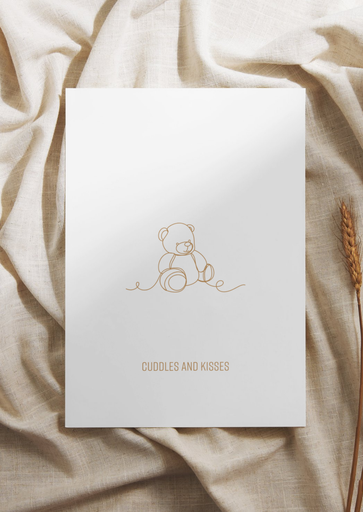 Greeting card cuddles and kisses brown 