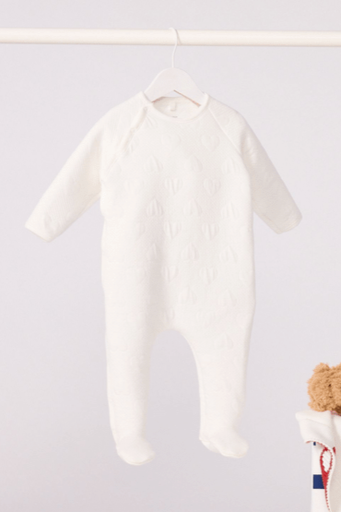 Hart buisvormige babypyjama wit N46