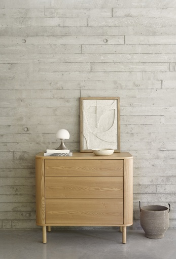 Commode à 3 tiroirs Yume natural ash wood 