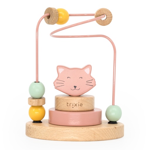 Houten kralenspiraal mrs. cat 