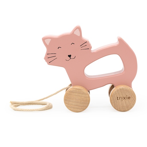 Houten trekspeeltje mrs. cat 