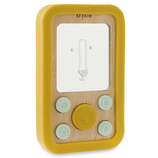 Houten baby telefoon met siliconen mr. lion 