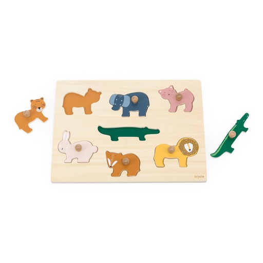 Houten inlegpuzzel dieren - 7 stuks all animals 