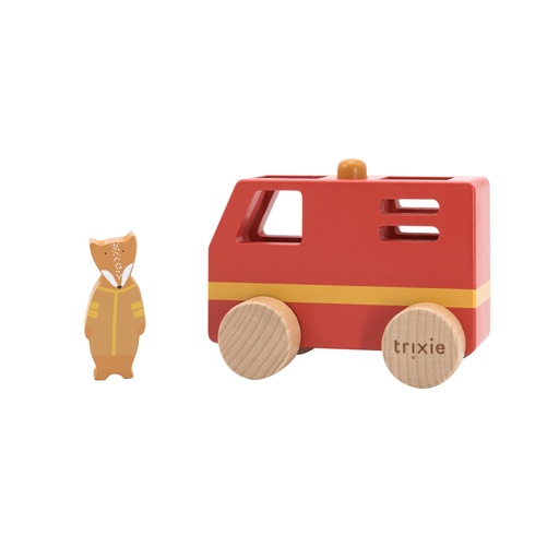 Mini camion de pompiers en bois all animals 