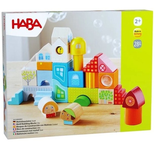 Blocs de construction avec motif de ville (28 pièces)  