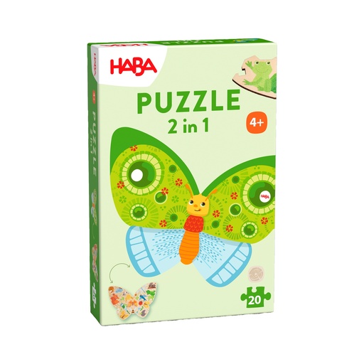 Puzzle en bois 2 en 1 - Papillon  