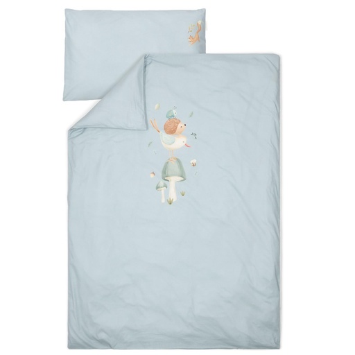 Housse de couette lit simple bleu denim