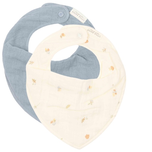 Bandana slab in tetra - set van 2 forest treasures - denim blue 