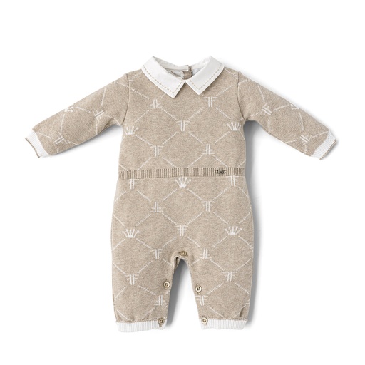 Body bébé avec col Signature blanc-beige