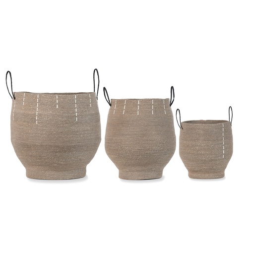 Storage basket 3 pieces cacao 