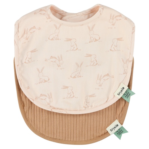 Bib - set of 2 rosy rabbit 