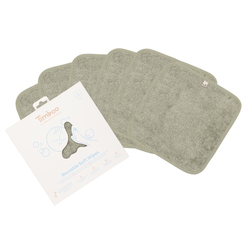 Washable wipes - 6 pieces whisper green 