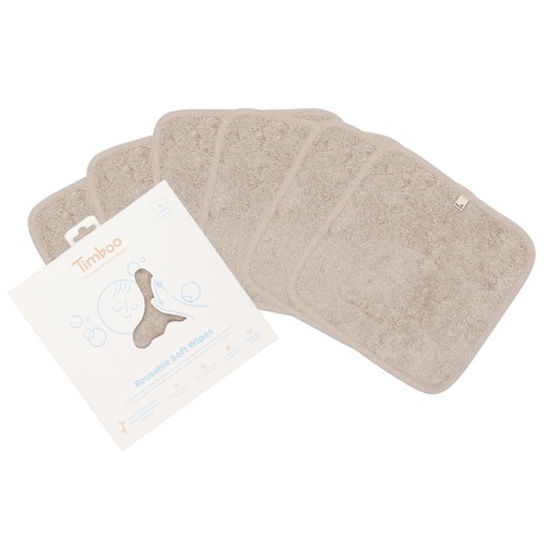 Washable wipes - 6 pieces feather grey 