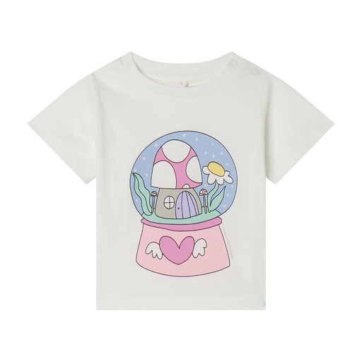 T-shirt snow globe mushroom ivory 