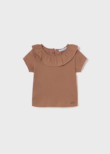 T-shirt korte mouw kraag toffee 
