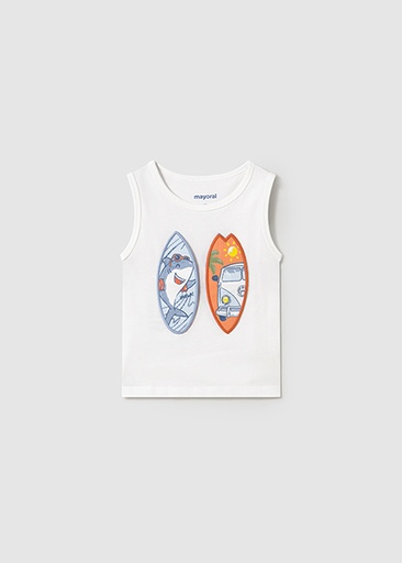 Tanktop mouwloos white 