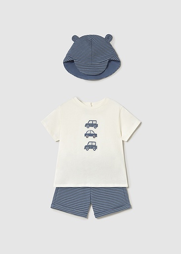 Ensemble de rayures avec chapeau blue 