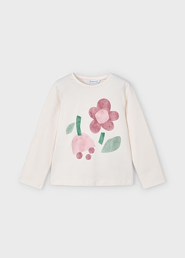 T-shirt manches longues fleur bone 