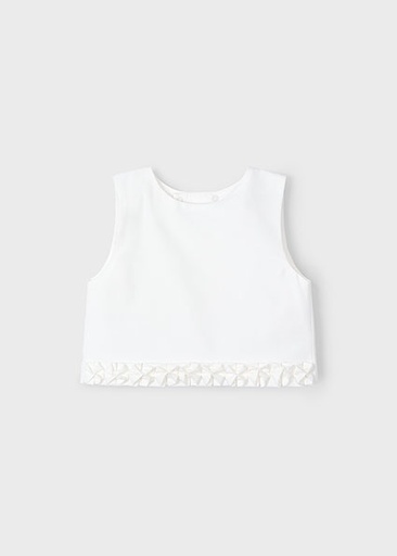Short top with bows natural 