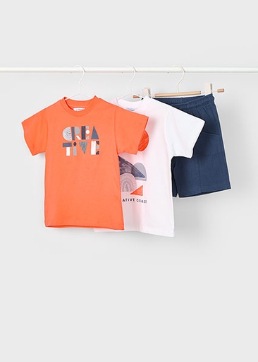 Set 3 pièces coral 
