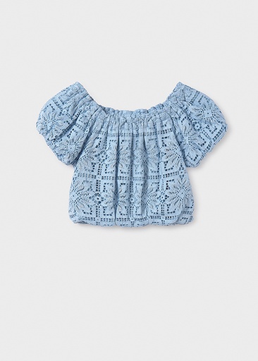Lace cropped top lake 