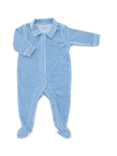 Kruippakje Velours denim blue 