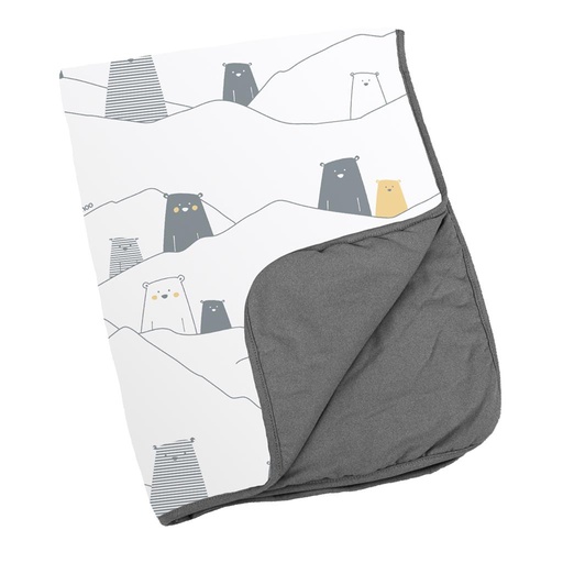 Deken katoen bear grey 75X100