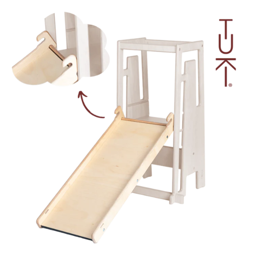 Glijbaan/krijtbord voor leertoren  