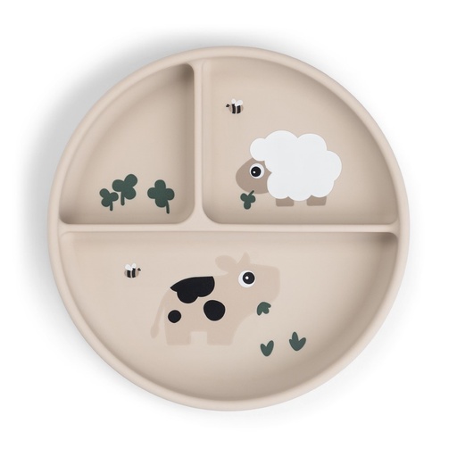 Bord met vakken (silicone) stick&stay Tiny farm sand 
