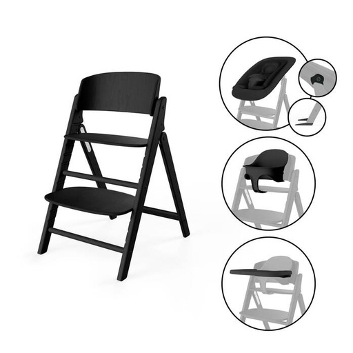 Eetstoel click & fold 4-in-1 stunning black 