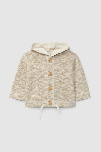 Gilet met kap linen 
