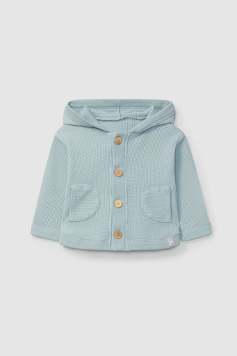 Gilet met kap mint blue 
