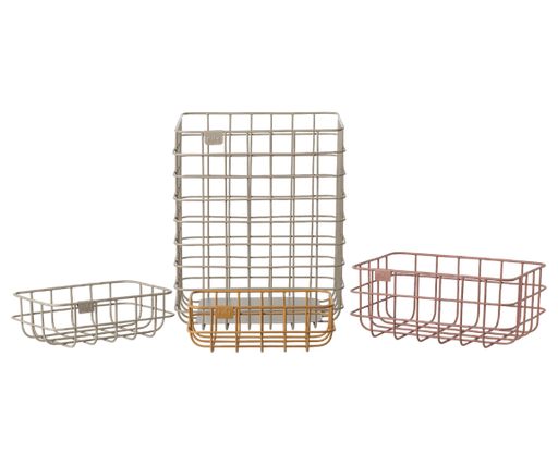 Metalen mandjes - set van 4 multi color 